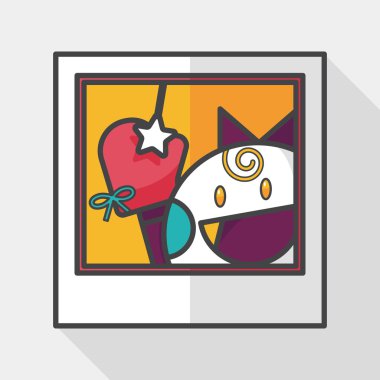 Uzun Gölge, eps10 ile yeni doğan fotoğraf düz simgesi