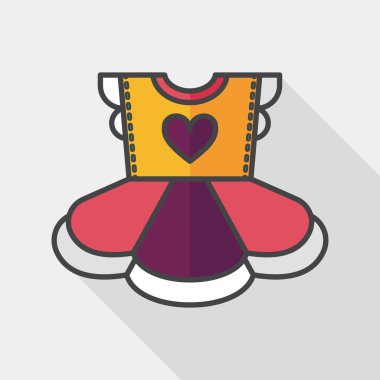 Çocuk elbise düz simgesi ile uzun gölge, eps10