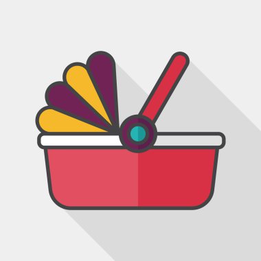 Bebek beşik yatak düz simgesiyle uzun gölge, eps10