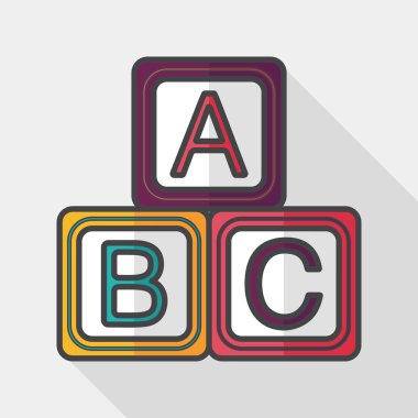Uzun Gölge, eps 10 ile ABC blokları düz simgesi