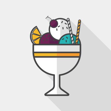 Uzun Gölge, eps10 dondurma düz simgesi