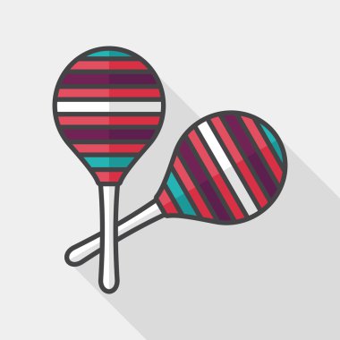 Uzun Gölge, eps10 ahşap rattle düz simgesi