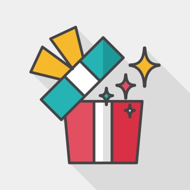 Uzun Gölge, eps10 hediye düz simgesi