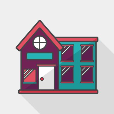 Bina evi uzun gölge, eps10 düz simgesiyle