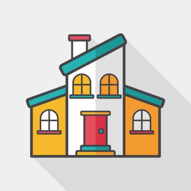 Bina uzun gölge, eps10 düz simgesiyle