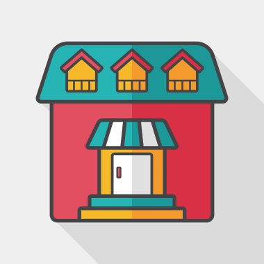 Bina uzun gölge, eps10 düz simgesiyle