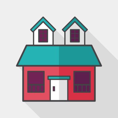 Bina uzun gölge, eps10 düz simgesiyle