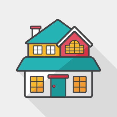 Bina uzun gölge, eps10 düz simgesiyle