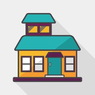 Bina uzun gölge, eps10 düz simgesiyle