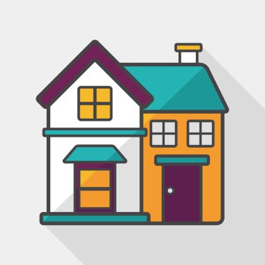 Bina uzun gölge, eps10 düz simgesiyle