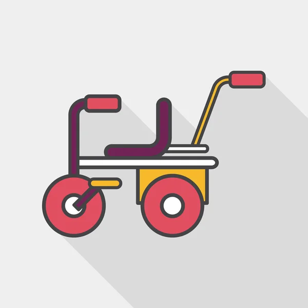 Bicicleta infantil icono plano con sombra larga, eps10 — Vector de stock