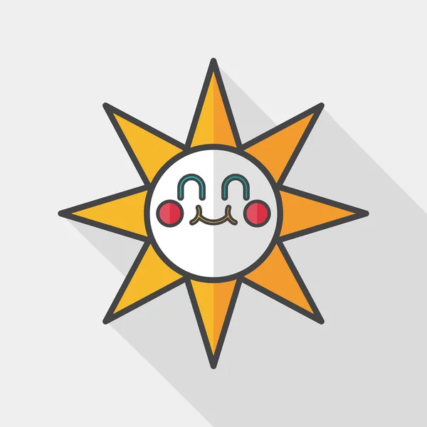 Sole icona piatta con lunga ombra, eps10 — Vettoriale Stock