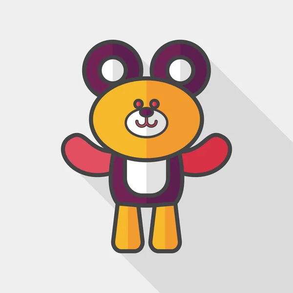 Teddy bear platte pictogram met lange schaduw, eps10 — Stockvector