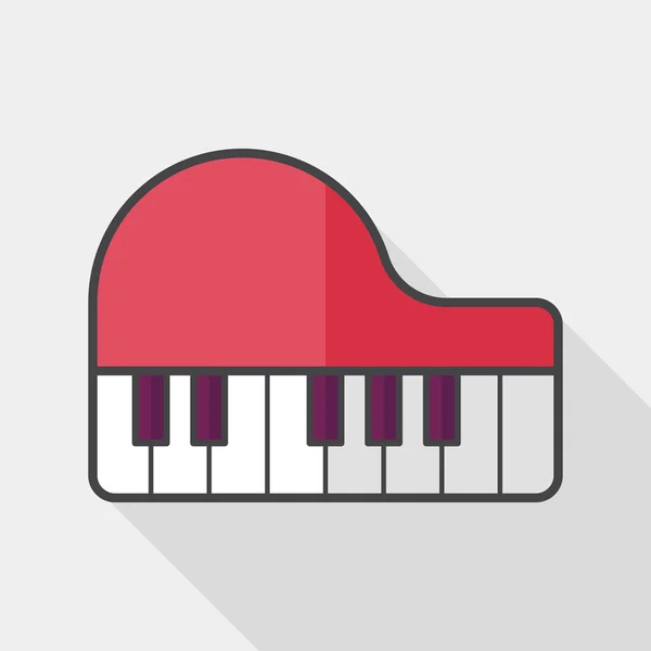 Klavírní ploché ikony s dlouhý stín, eps10 — Stockový vektor