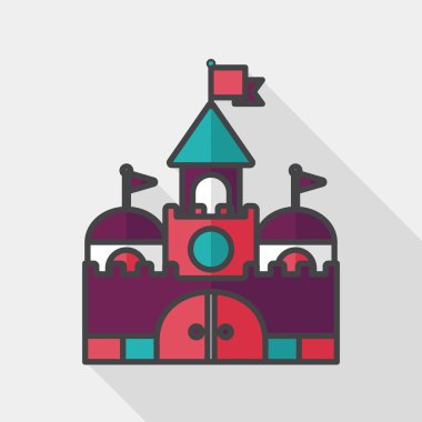 Bina kale uzun gölge, eps10 düz simgesiyle