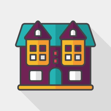 Bina uzun gölge, eps10 düz simgesiyle