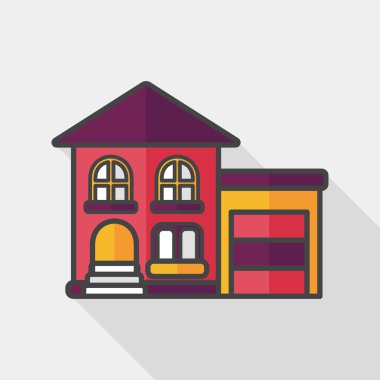 Bina uzun gölge, eps10 düz simgesiyle