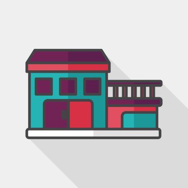 Bina uzun gölge, eps10 düz simgesiyle