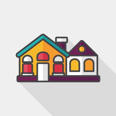 Bina uzun gölge, eps10 düz simgesiyle