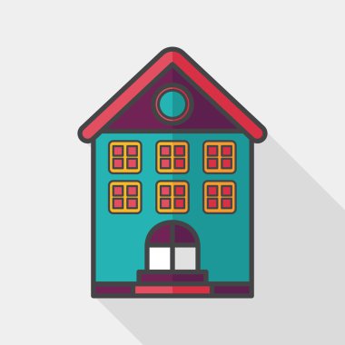 Bina uzun gölge, eps10 düz simgesiyle