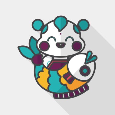 Çin yeni yılı uzun gölge, eps10 Çin maskot düz simgesiyle