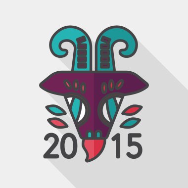 Çin yeni yılı uzun gölge, eps10, Çinli Zodia düz simgesiyle