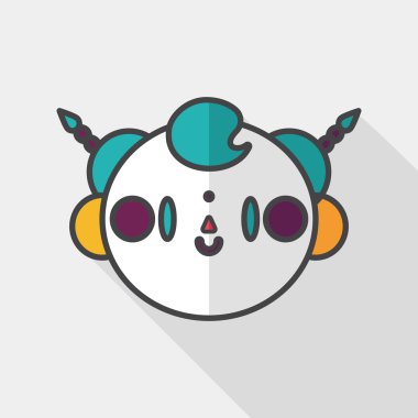 Çin yeni yılı çocuk düz simgesi ile uzun gölge, eps10