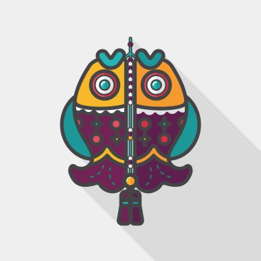 Çin yeni yılı uzun gölge, eps, düz simgesiyle Çince lu balık.