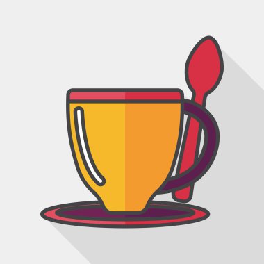 Uzun Gölge, eps10 ile kahve düz simgesi