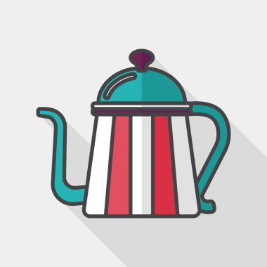 Uzun Gölge, eps10 ile kahve su ısıtıcısı düz simgesi