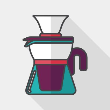 Uzun Gölge, eps10 ile kahve su ısıtıcısı düz simgesi