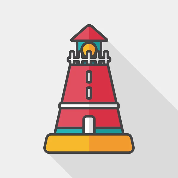 Lighthouse flat icon with long shadow,eps10 — Stock Vector