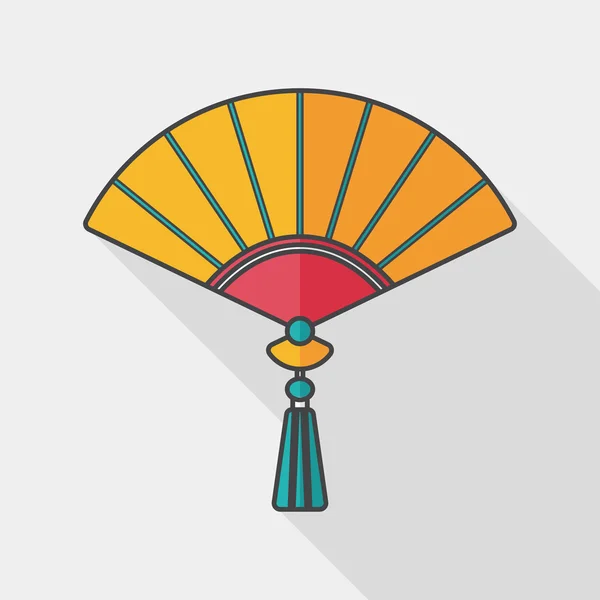 Chinese New Year flat icon with long shadow, eps10, Chinese foldi — стоковый вектор