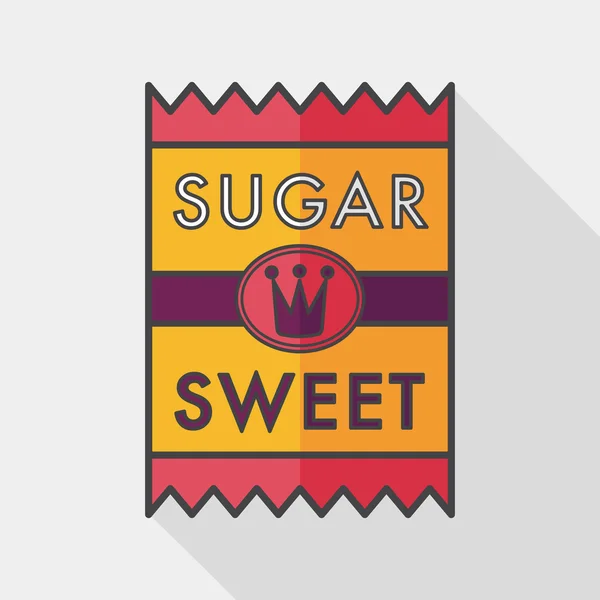 Иконка сахарного пакета с длинной тенью, епс10 — стоковый вектор