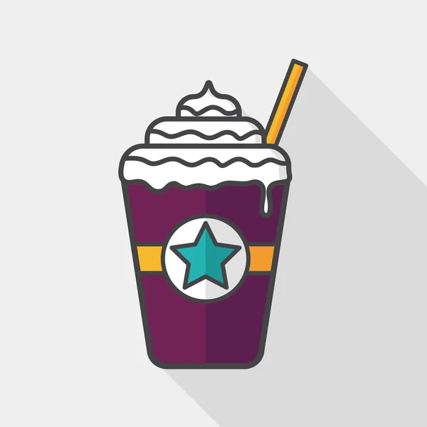 Frappucino platte pictogram met lange schaduw, eps10 — Stockvector