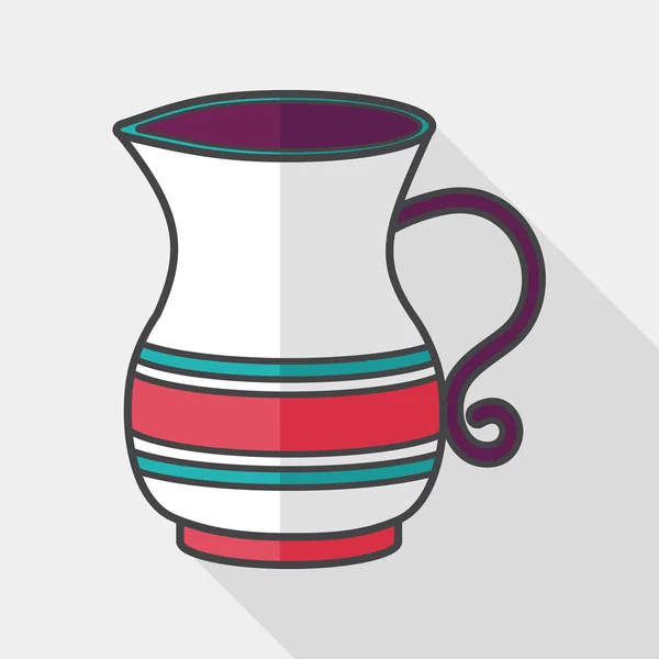 Herbaty garnek ikona płaski z długim cieniem, eps10 — Wektor stockowy