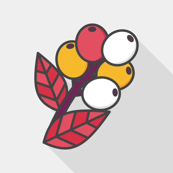 Café fruta icono plano con sombra larga, eps10 — Vector de stock