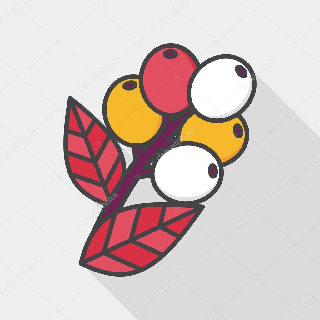 coffee fruit flat icon with long shadow,eps10