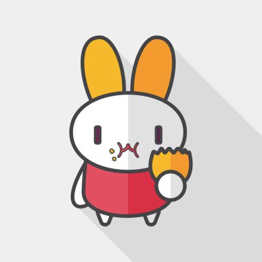 Paskalya tavşanı düz simgesi ile uzun gölge, eps10