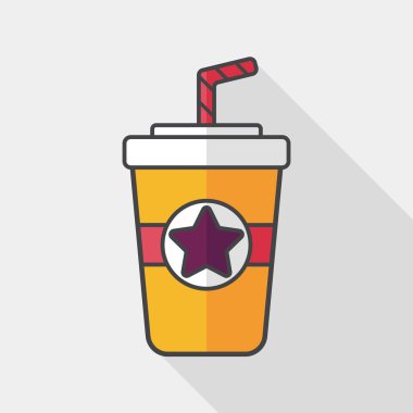 Uzun Gölge, eps10 ile soda içmek düz simgesi