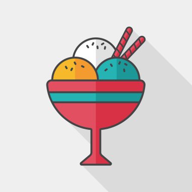 Uzun Gölge, eps10 dondurma düz simgesi