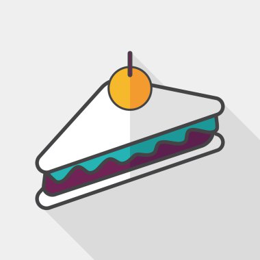 sandviç uzun gölge, eps10 düz simgesiyle