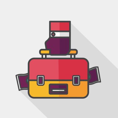 Uzun Gölge, eps10 ile iş çanta düz simgesi