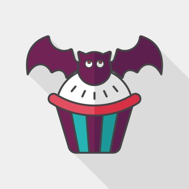Uzun Gölge, eps10 sopası düz simgesi ile Halloween cupcakes
