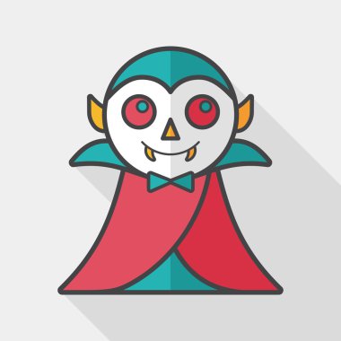 vampir düz simgesi ile uzun gölge, eps10