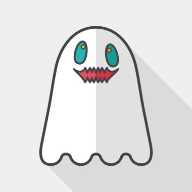 Ghost lapos ikon a hosszú árnyék, eps10