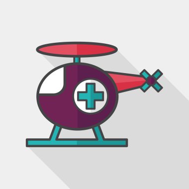 Uzun Gölge, eps10 tıbbi helikopter düz simgesiyle