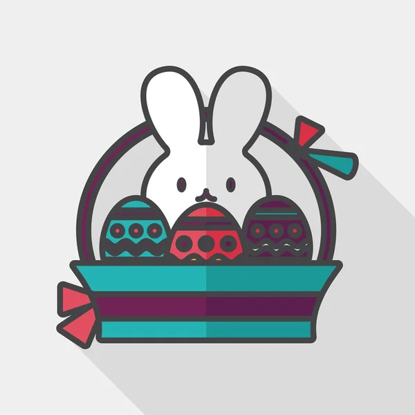 Conejito de Pascua icono plano con sombra larga, eps10 — Vector de stock