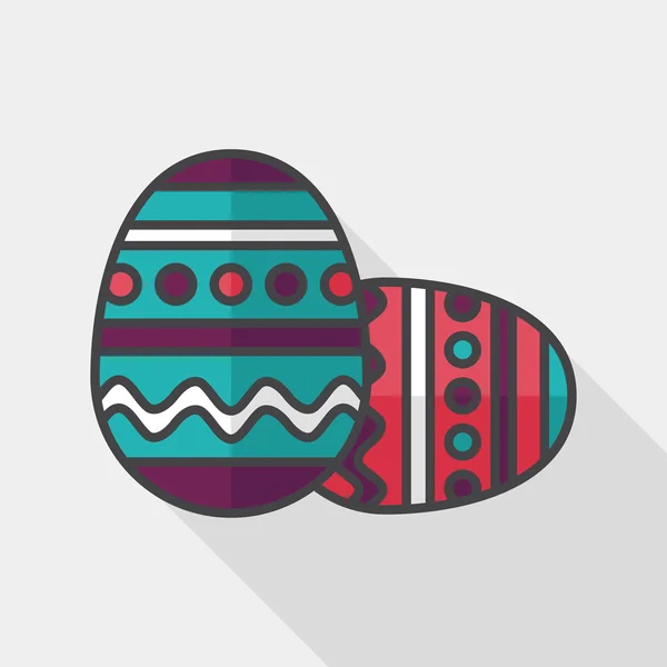 Ícone plano de ovo de Páscoa com sombra longa, eps10 — Vetor de Stock