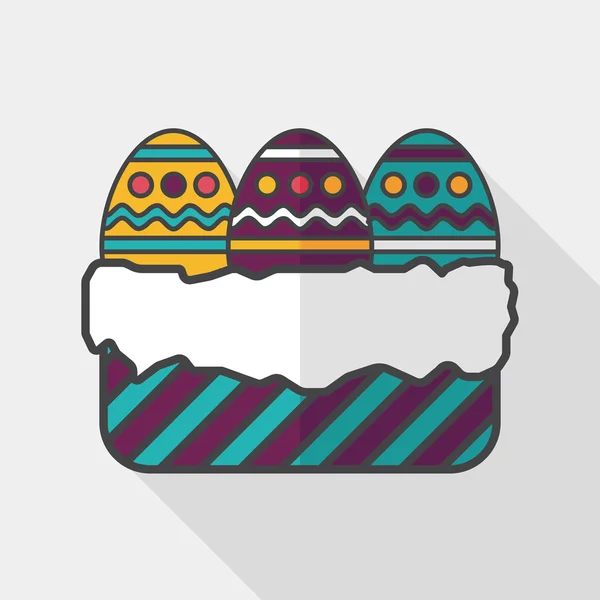 Oeuf de Pâques icône plate avec ombre longue, eps10 — Image vectorielle